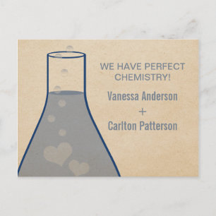 Whimsical Beaker Save the Date Postcard, blau Ankündigungspostkarte