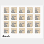 Whimsical Beaker Stickers, blau Quadratischer Aufkleber (Blatt)
