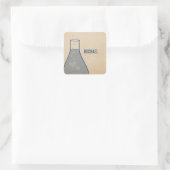 Whimsical Beaker Stickers, blau Quadratischer Aufkleber (Tasche)