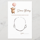 Whimsical Bear Baby Shower Guess the Baby Face Flyer (Vorne)