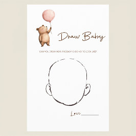 Whimsical Bear Baby Shower Guess the Baby Face  Flyer