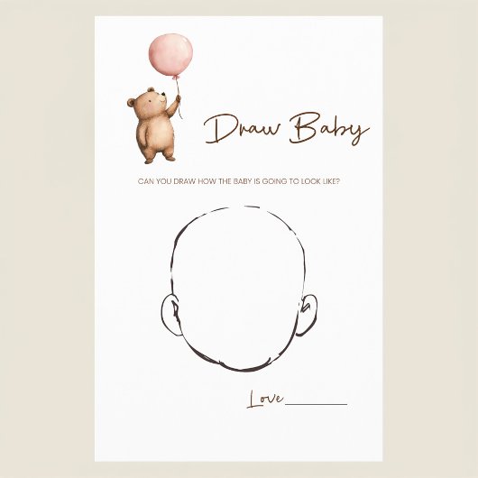 Whimsical Bear Baby Shower Guess the Baby Face  Flyer