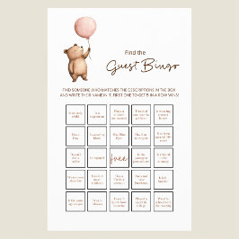 Whimsical Bear Baby Shower Guess the Baby Face  Flyer