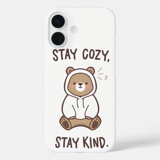 Whimsical Bear with Positive Kindness Quote Case-Mate iPhone Hülle (Rückseite)