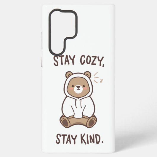 Whimsical Bear with Positive Kindness Quote Samsung Galaxy Hülle (Rückseite)