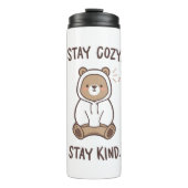 Whimsical Bear with Positive Kindness Quote Thermosbecher (Vorderseite)