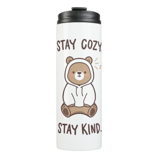 Whimsical Bear with Positive Kindness Quote Thermosbecher (Vorderseite)