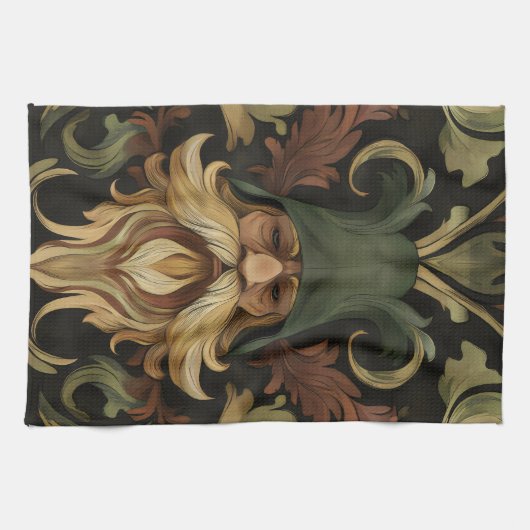 Whimsical Bearded Guardian Geschirrtuch (Horizontal)