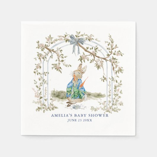 Whimsical Beatrix Potter Peter Rabbit Baby Shower Serviette (Vorderseite)