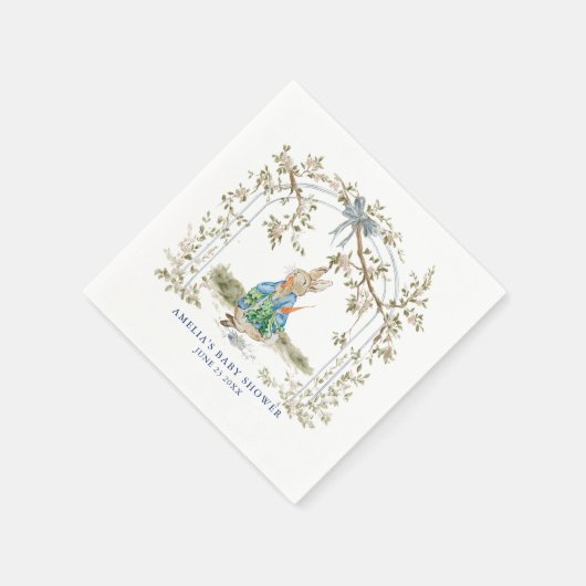 Whimsical Beatrix Potter Peter Rabbit Baby Shower Serviette (Ecke)