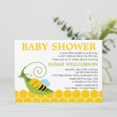 Whimsical Bee Baby Dusche Einladung (Stehend Vorderseite)