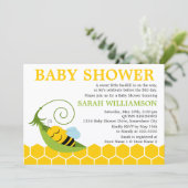 Whimsical Bee Baby Dusche Einladung (Stehend Vorderseite)