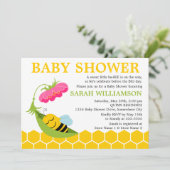 Whimsical Bee Baby Dusche Einladung (Stehend Vorderseite)