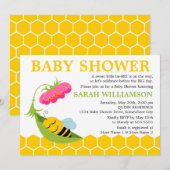 Whimsical Bee Baby Dusche Einladung (Vorne/Hinten)