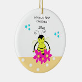 Whimsical Bee Baby's First Christmas Keramikornament (Rechts)