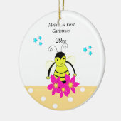 Whimsical Bee Baby's First Christmas Keramikornament (Links)
