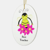 Whimsical Bee Best Teacher Keramik Ornament (Links)