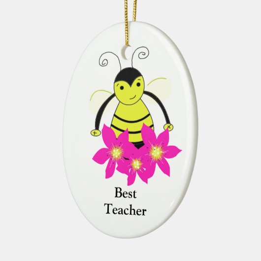 Whimsical Bee Best Teacher Keramik Ornament (Links)