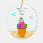 Whimsical Bee Blume Pot Baby's First Christmas Keramik Ornament (Links)