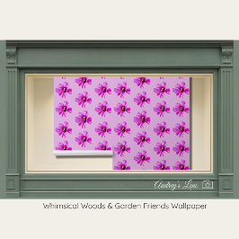 Whimsical Bee & Cosmos Pink Floral Nursery Tapete