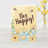 Whimsical Bee Happy Honeycomb Karte (Gelbe Blume)