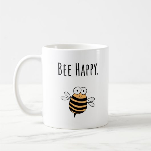 Whimsical Bee Happy Word Tasse (Links)