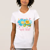 Whimsical Bee Leaf Buntstift Kunst Glückliches Umw T-Shirt (Vorderseite)