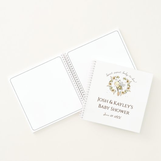 Whimsical Bee Wreath Baby Shower Guest Notizblock (Innenseite)