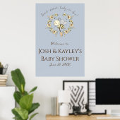 Whimsical Bee Wreath Co-Ed Baby Shower Willkommen Poster (Heimbüro)