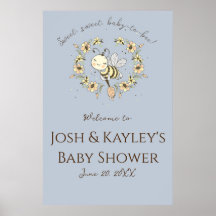 Whimsical Bee Wreath Co-Ed Baby Shower Willkommen