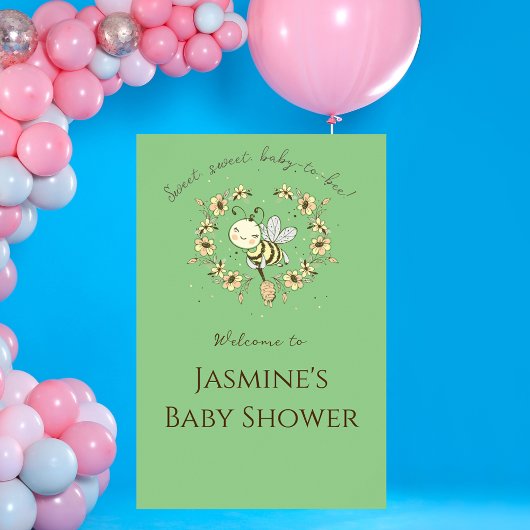 Whimsical Beebenkreath Baby Dusche Begrüßungszeich Poster