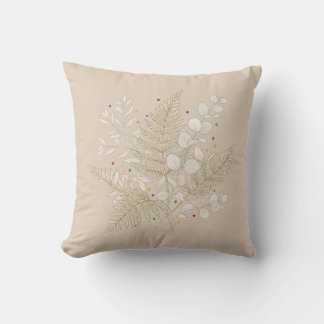 whimsical beige floral fairycore design kissen