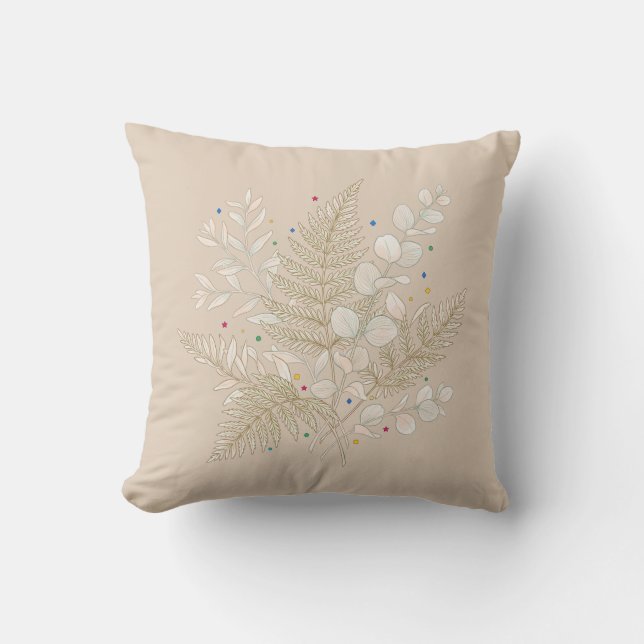 whimsical beige floral fairycore design kissen (Vorderseite)