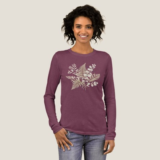 whimsical beige floral fairycore design Tri-Blend shirt (Volle Vorderseite)