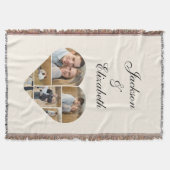 Whimsical Beige Heart Foto Collage Personalisiert Decke (Vorderseite)
