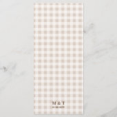 Whimsical Beige Woodland Hare Wedding Menu Card Menükarte (Rückseite)