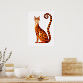 Whimsical Bengal-Katze Aquarell Poster (Küche)