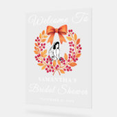 Whimsical Berry Blätter Fall Brautparty Willkommen Acrylschild (Winkel)