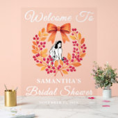 Whimsical Berry Blätter Fall Brautparty Willkommen Acrylschild (Hochzeit)