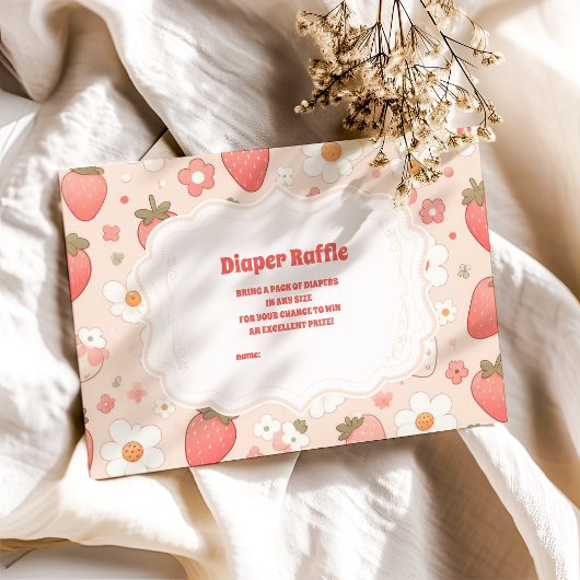 Whimsical Berry Sweet Pink Diapper Raffle Begleitkarte