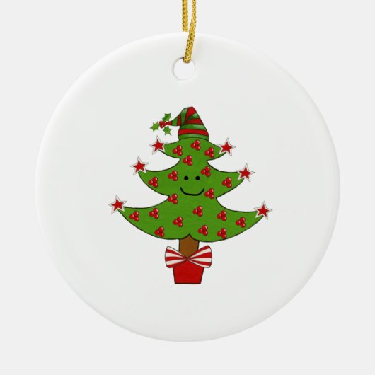 Whimsical Berry Tree Keramikornament (Vorne)