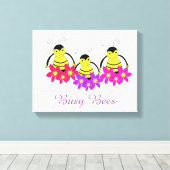 Whimsical beschäftigt Bienen Leinwanddruck (Insitu (Holzboden))