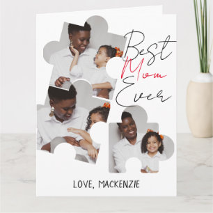 Whimsical Best Mom Ever Puzzle Piece Foto  Karte