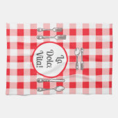 Whimsical Besteck Dolce Vita Rotkariert Geschirrtuch (Horizontal)