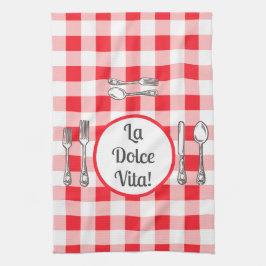 Whimsical Besteck Dolce Vita Rotkariert Geschirrtuch