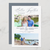 Whimsical Better Together Quote 2 Photos Wedding Save The Date (Vorne/Hinten)