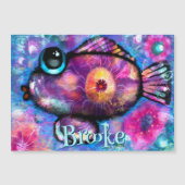 Whimsical Big-Eye Fish Personalisiert Magnet-Karte Magnetkarte (Vorderseite)
