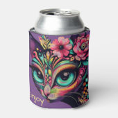 Whimsical Big Eye Retro Diva Kat Kitty Dosenkühler (Kanne Vorderseite)