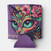 Whimsical Big Eye Retro Diva Kat Kitty Dosenkühler (Rückseite)