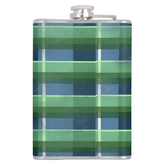 Whimsical Big-Eyed Funky Abstract Kitty Cat Flachmann (Rückseite)